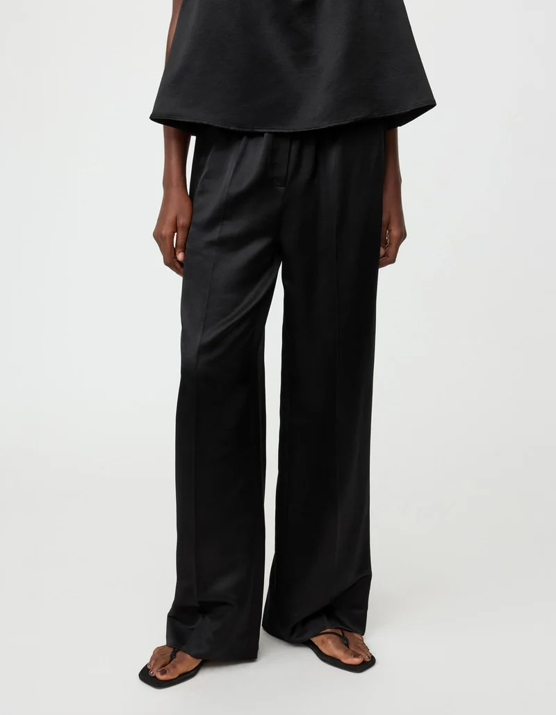 Wolle-Seiden-Mix Wide-Leg Hose