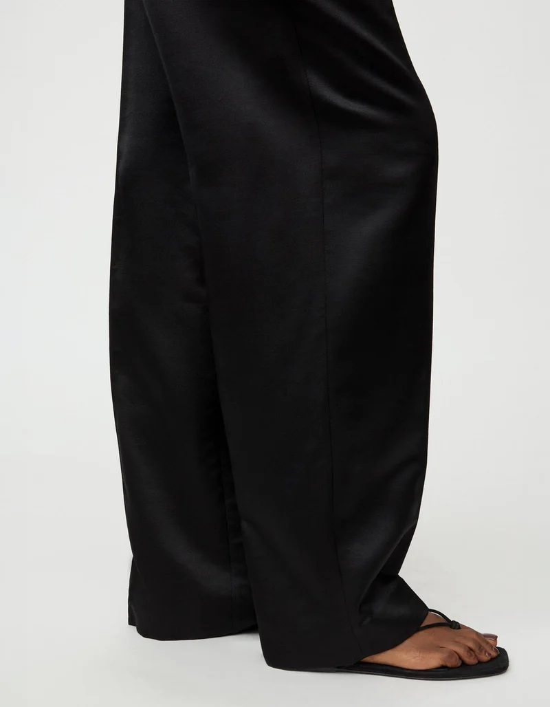 Wolle-Seiden-Mix Wide-Leg Hose