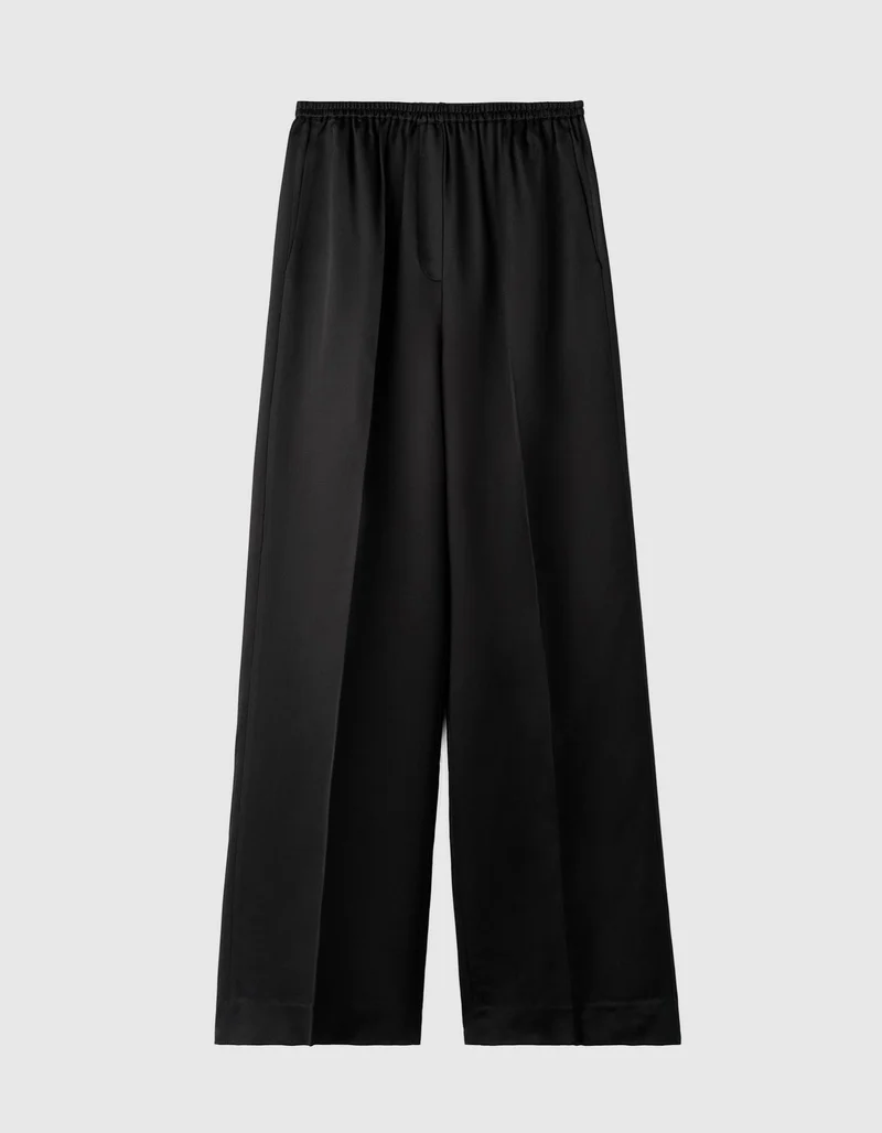 Wolle-Seiden-Mix Wide-Leg Hose