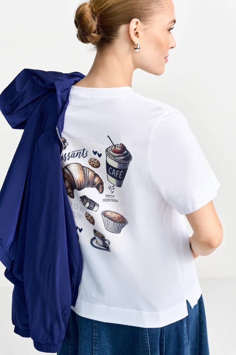 Rich & Royal Queens Easy Fit T-Shirt Breakfast in der Farbe white