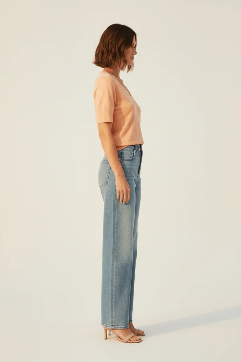 Rich & Royal T Fineknit V-Neck Shirt in der Farbe Soft Papaya