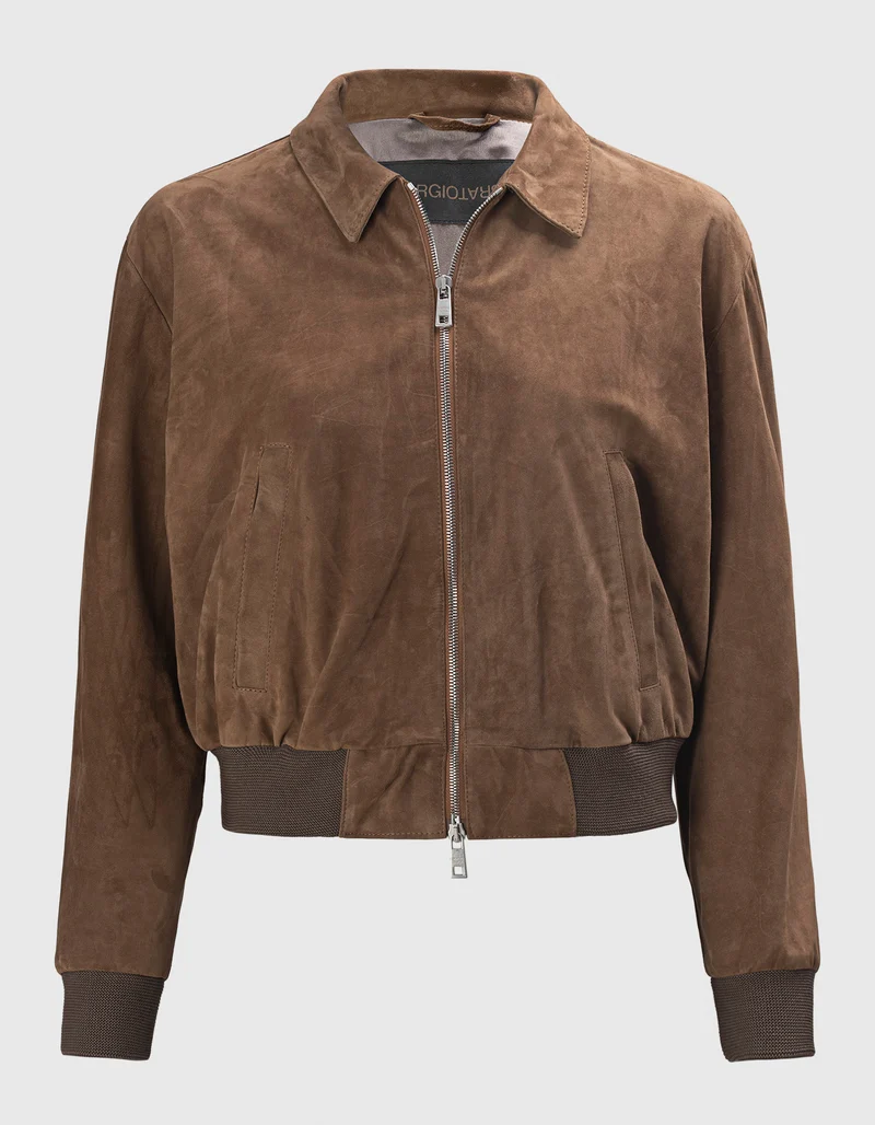 Veloursleder-Bomberjacke