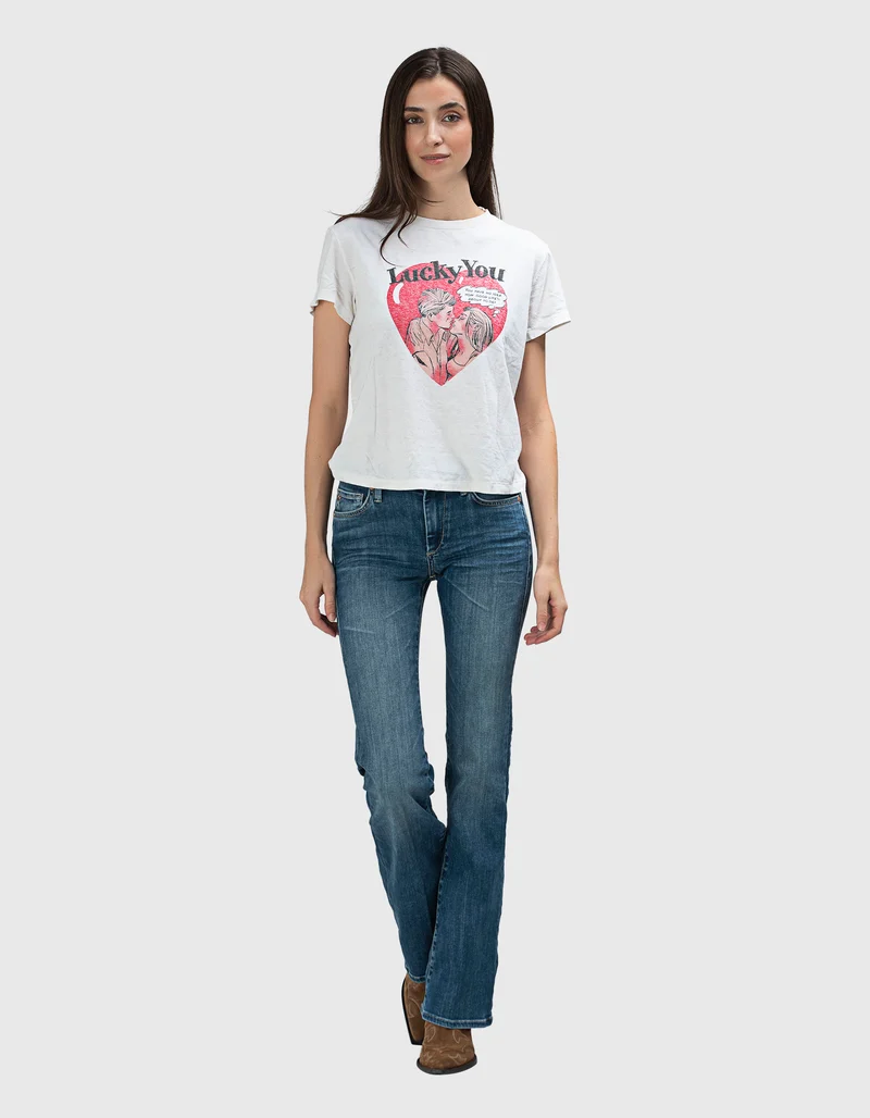 Bedrucktes Boxy-Cut T-Shirt Lucky You