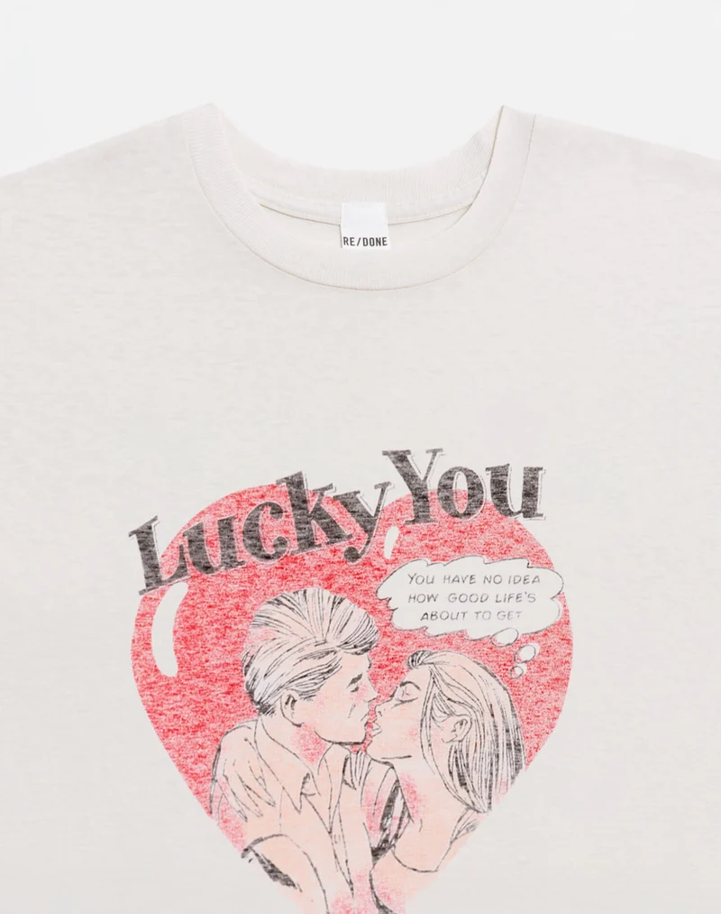 Bedrucktes Boxy-Cut T-Shirt Lucky You
