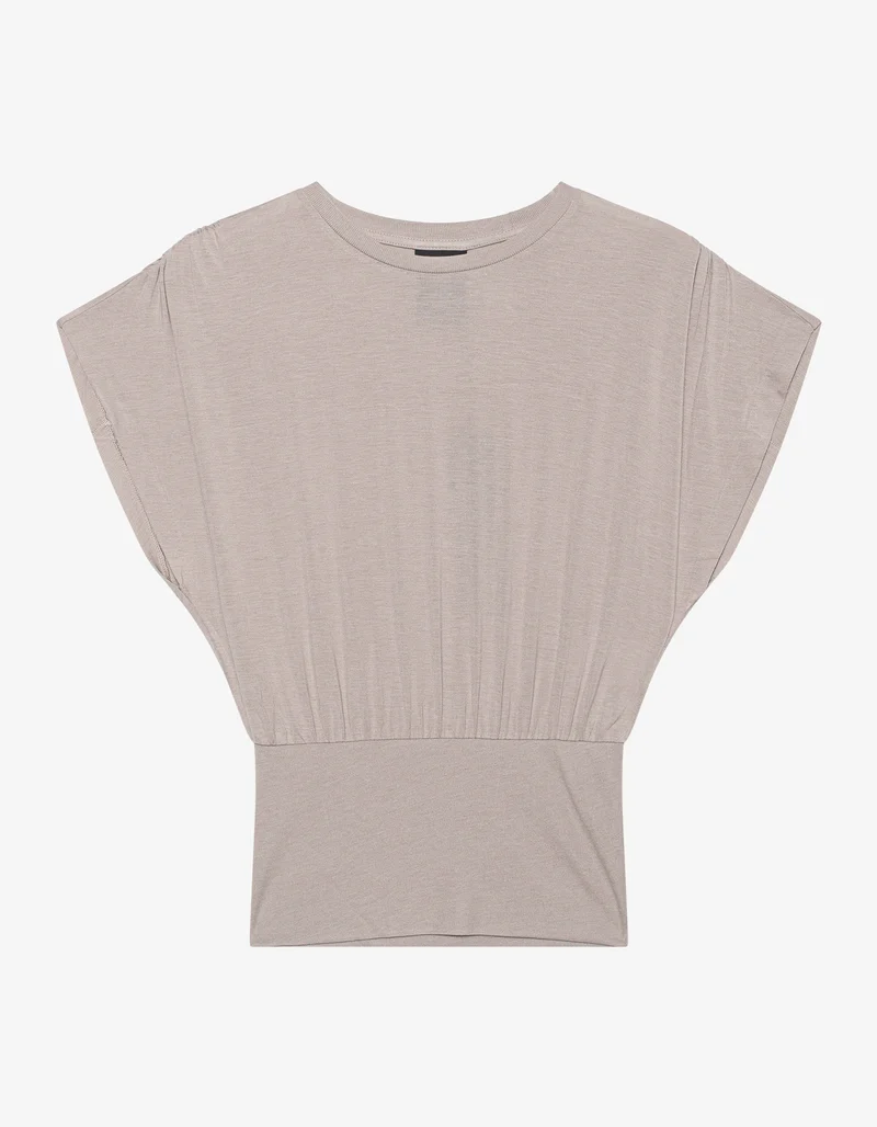 T-Shirt mit Raffung an der Schulter