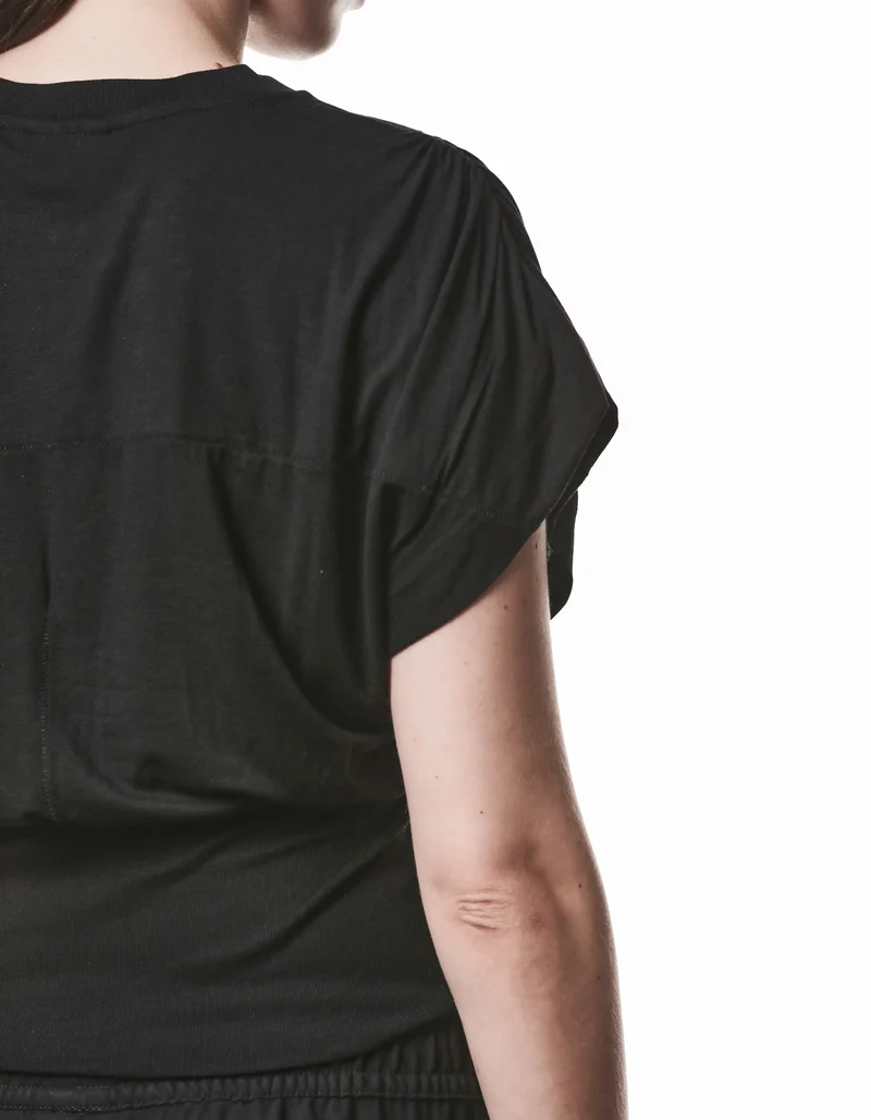 T-Shirt mit Raffung an der Schulter