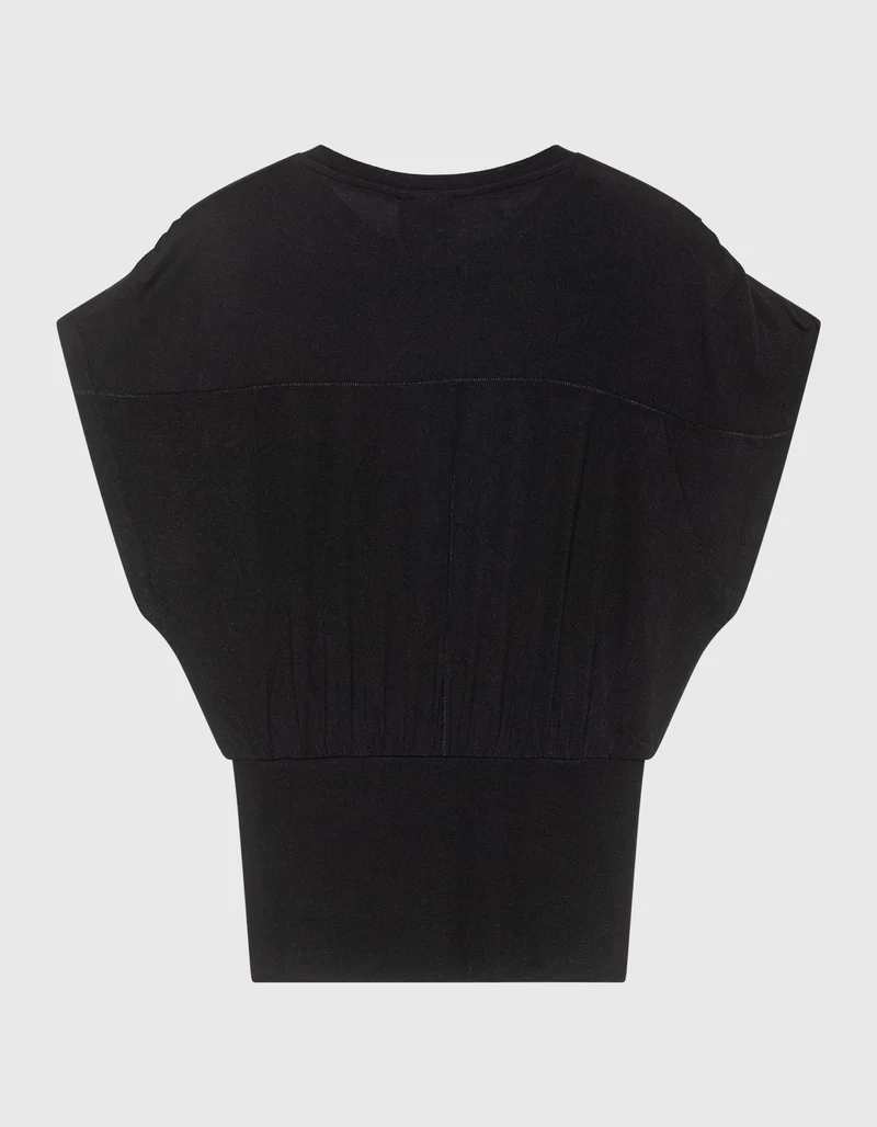 T-Shirt mit Raffung an der Schulter