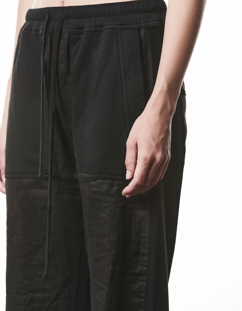 Cropped Straight-Leg Leinen-Mix Hose