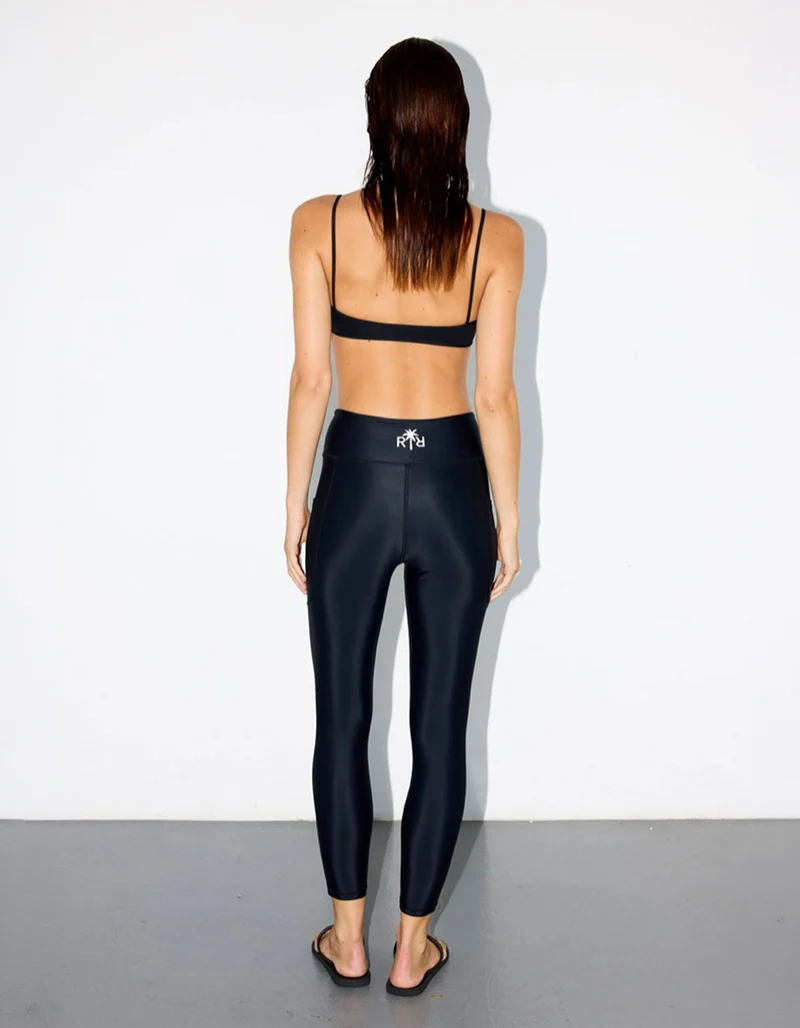High-Waist Leggings mit Label-Logo