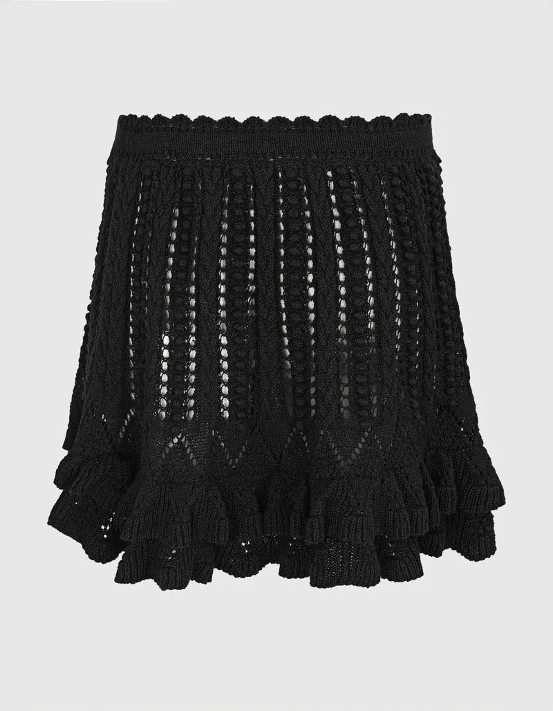 Mini-Strickrock Nelle mit Volants