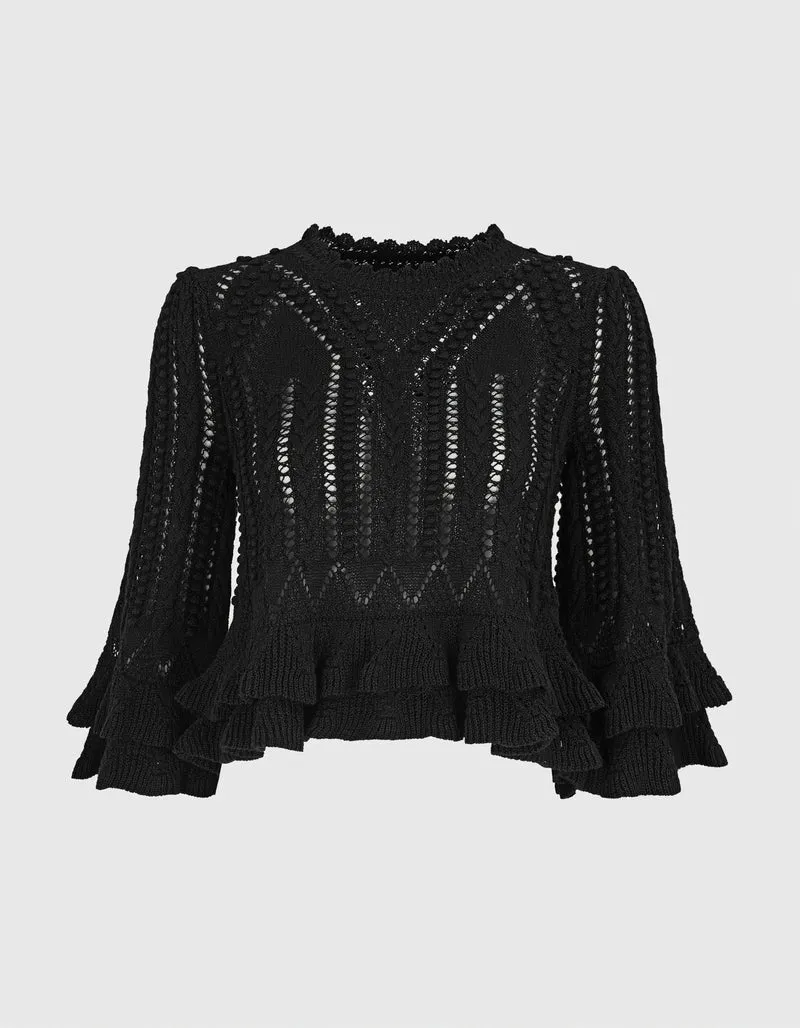 Strick-Top Norma mit Volants
