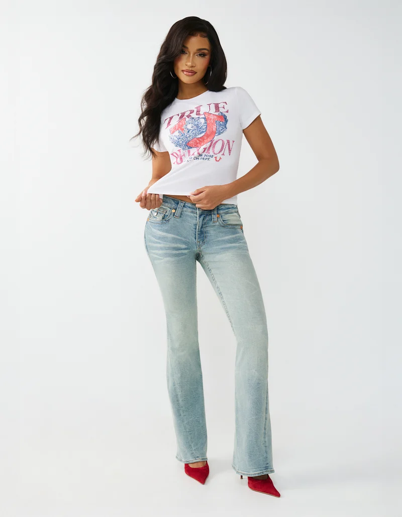 Bedrucktes T-Shirt Crystal Classic mit Strass-Verzierung