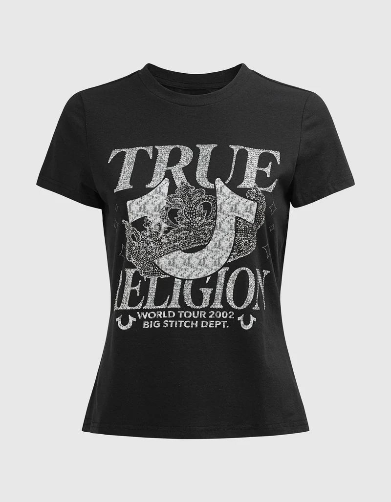Bedrucktes T-Shirt Crystal Classic mit Strass-Verzierung