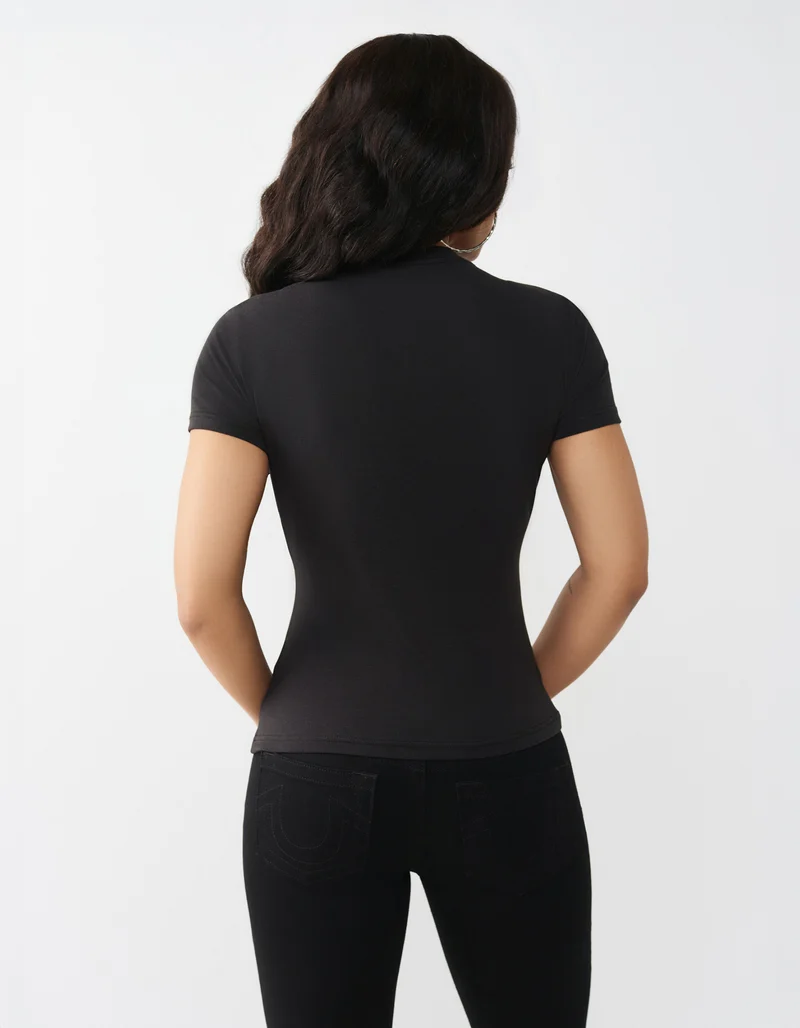 Bedrucktes T-Shirt Crystal Classic mit Strass-Verzierung