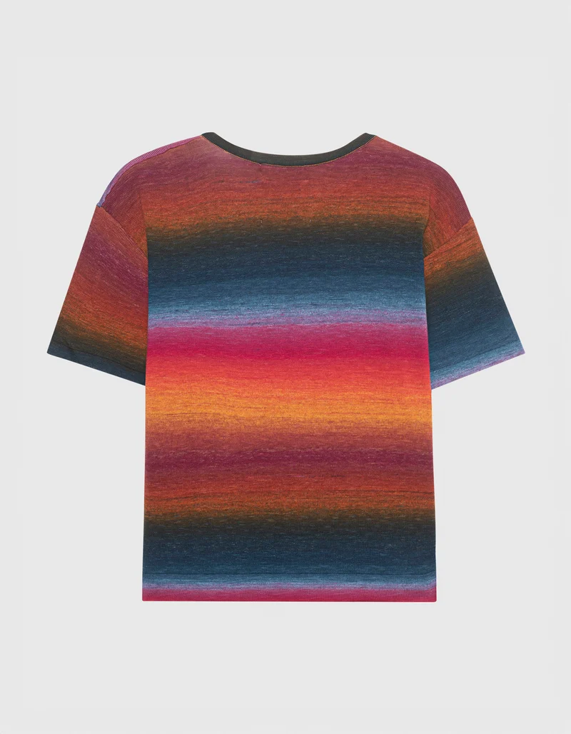 Boxy-Cut Strick-T-Shirt mit Brusttasche