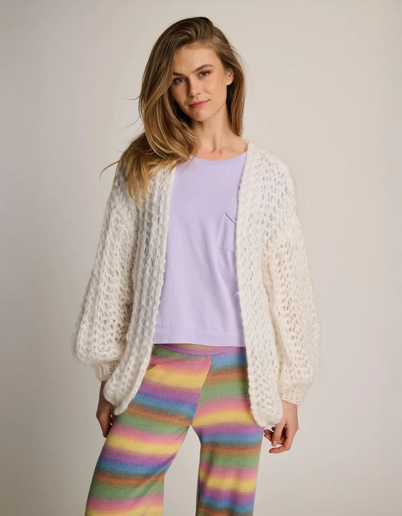 Boxy-Cut Strick-T-Shirt mit Brusttasche
