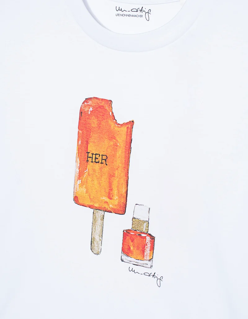 Bedrucktes Boxy-Cut T-Shirt