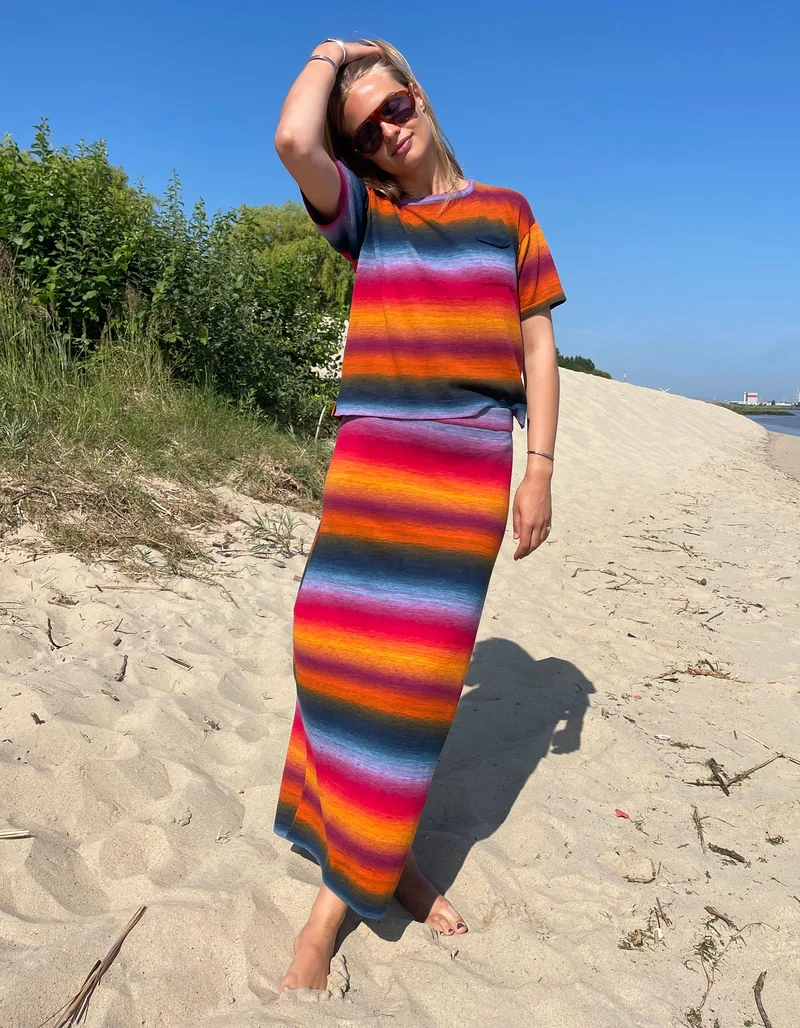 Midi-Strickrock Manon mit Farbverlauf