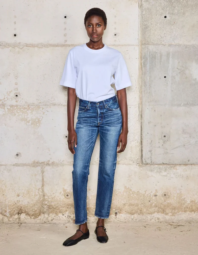 Washed-Out Tapered Jeans Sapporo