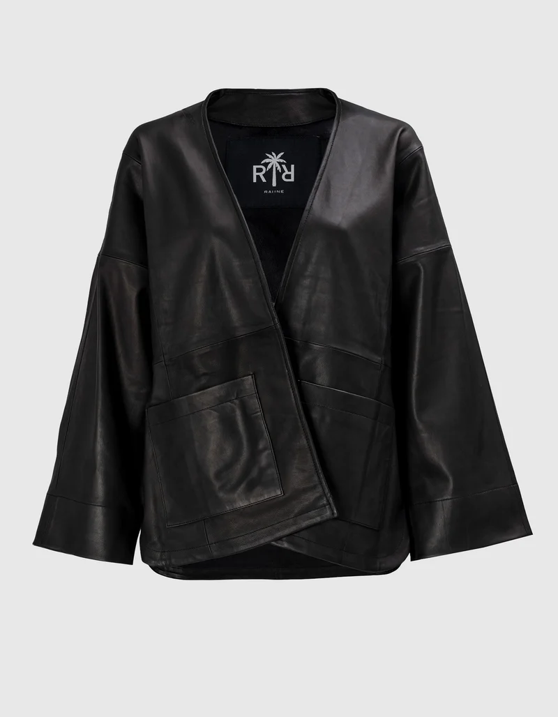 Lederjacke Elson im Kimono-Style