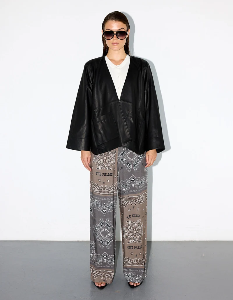 Lederjacke Elson im Kimono-Style