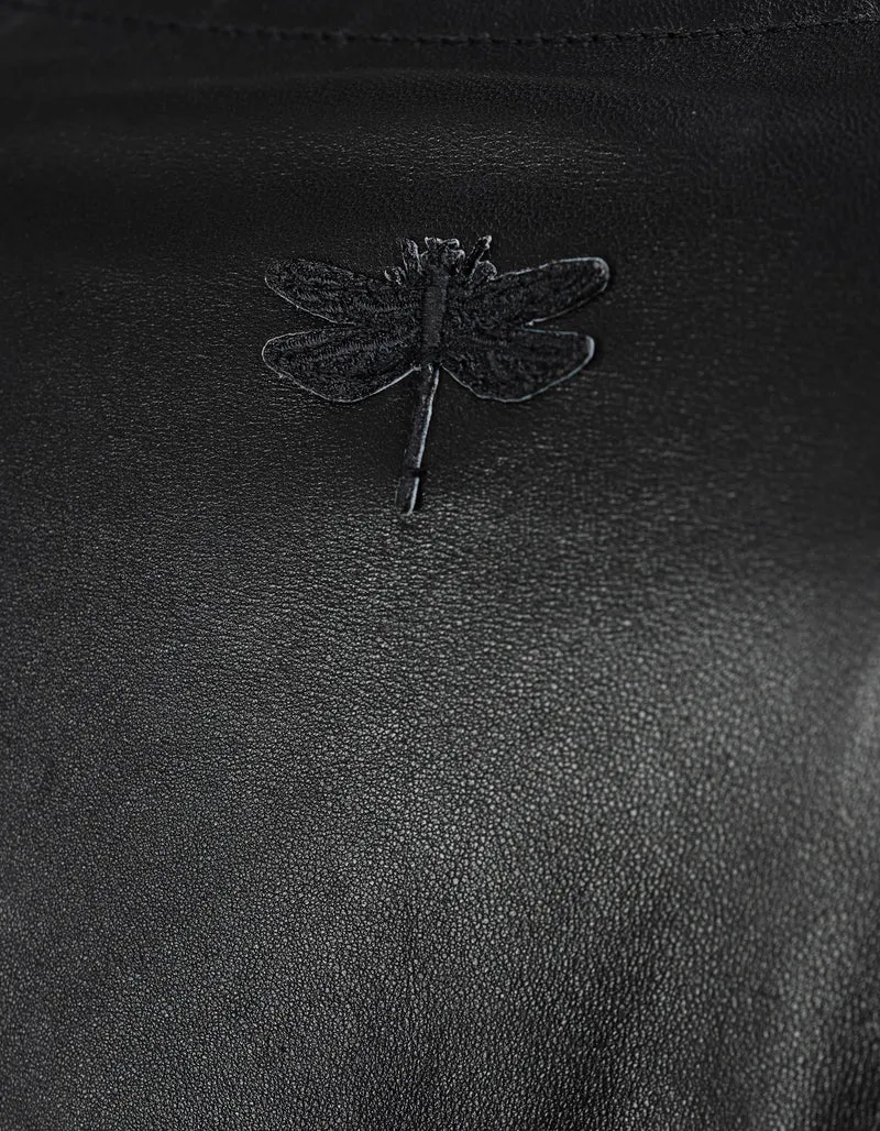 Cropped Lederjacke im Biker-Stil