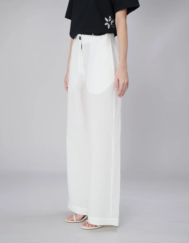 Wide-Leg Leinen-Hose