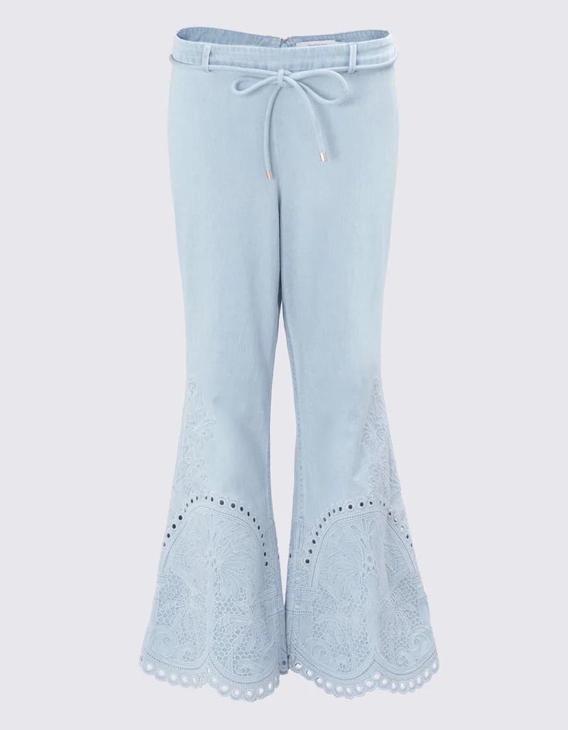 Flare-Leg Jeans Daylight mit Stickereien