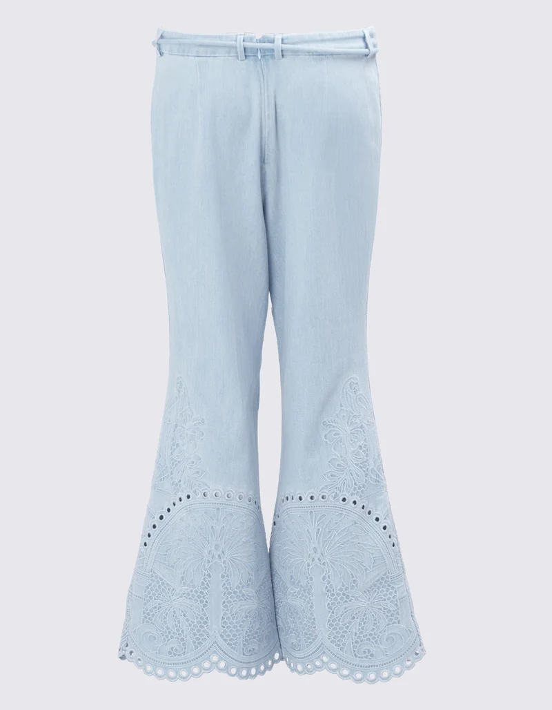 Flare-Leg Jeans Daylight mit Stickereien