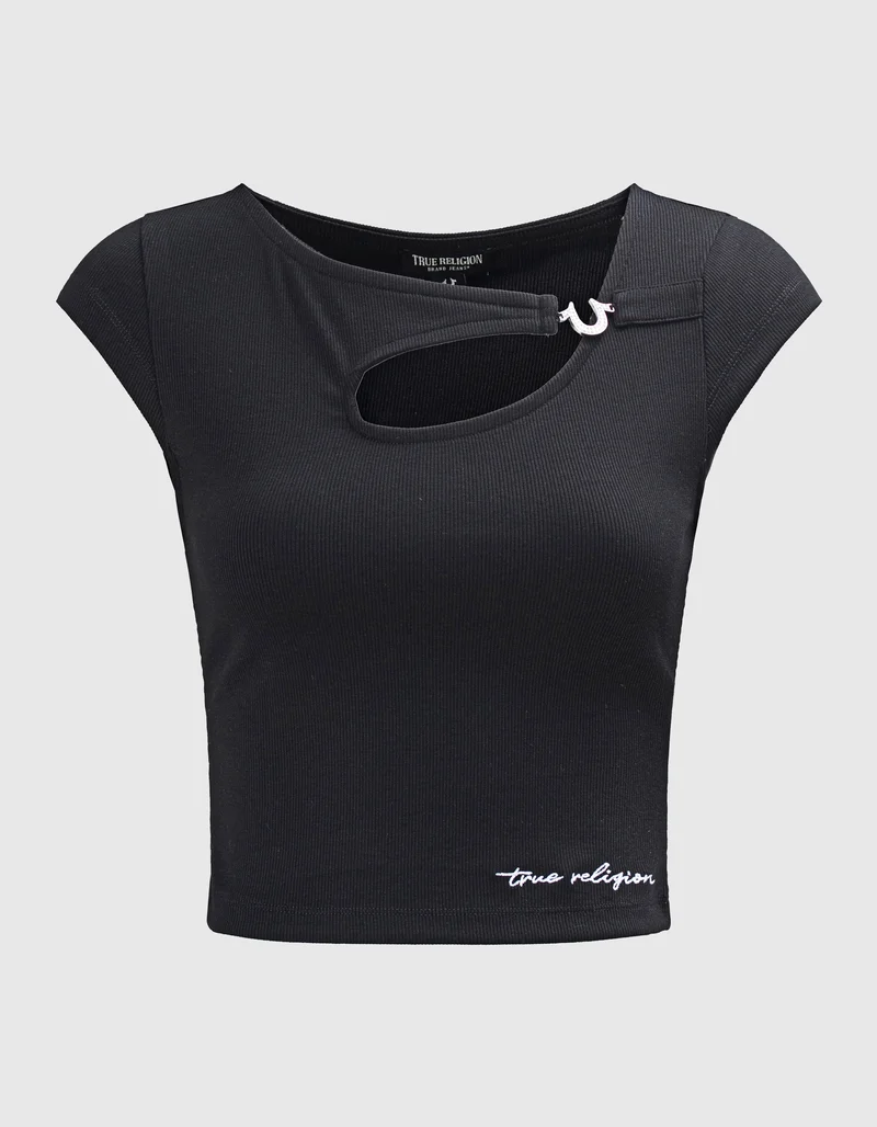 Cropped Top Crystal Cut Out