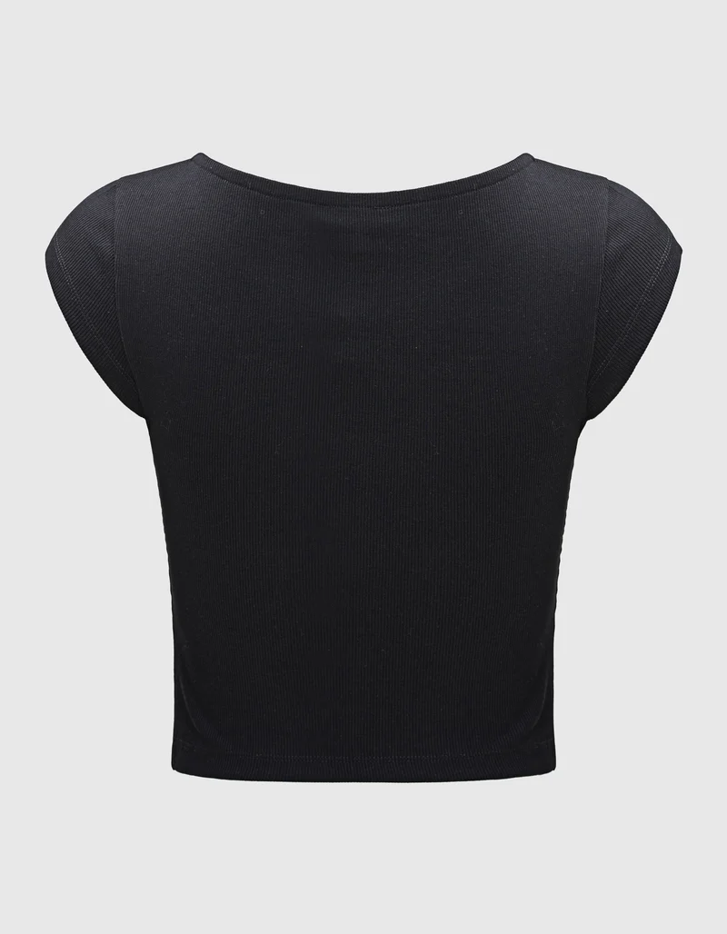 Cropped Top Crystal Cut Out