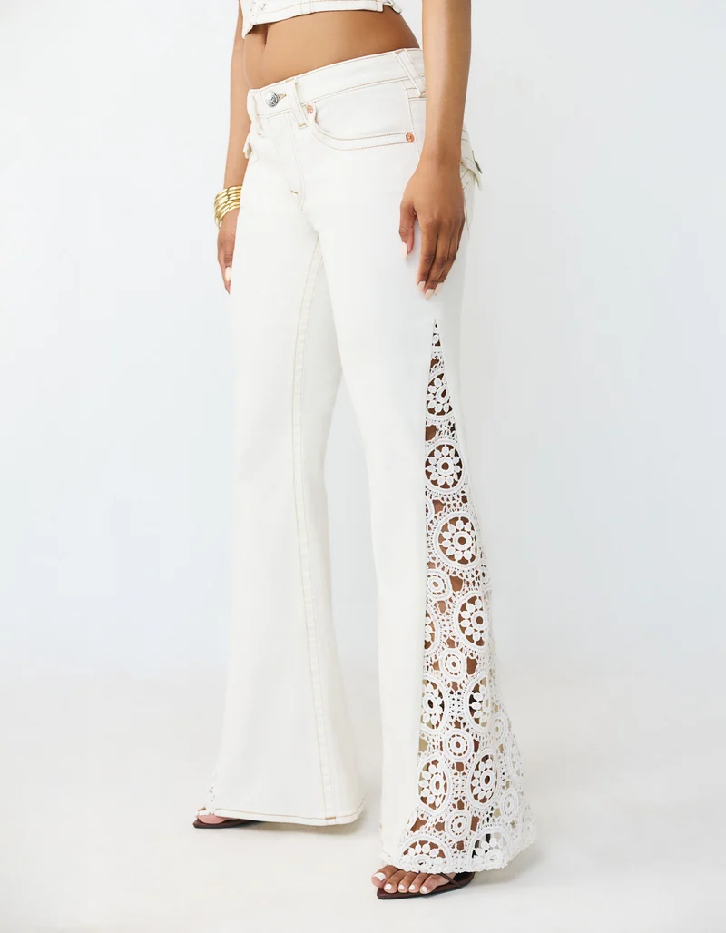 Flare-Jeans Crochet Mid Rise