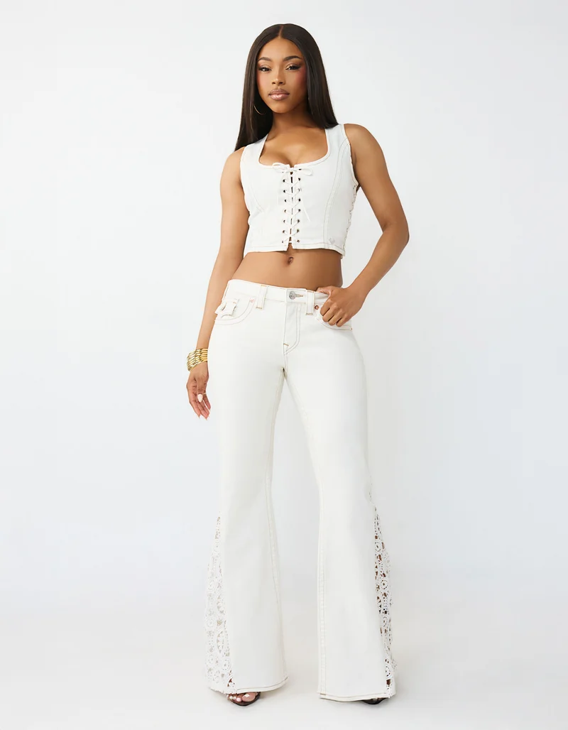 Flare-Jeans Crochet Mid Rise