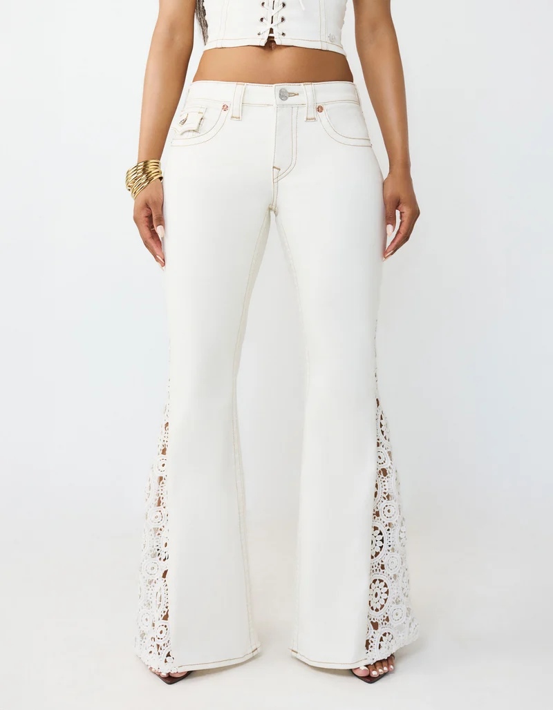 Flare-Jeans Crochet Mid Rise