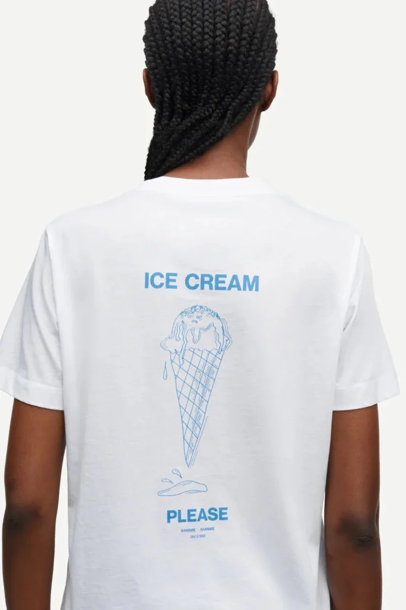 Samsoe Samsoe T-Shirt Ice Blue Jasper Weiß