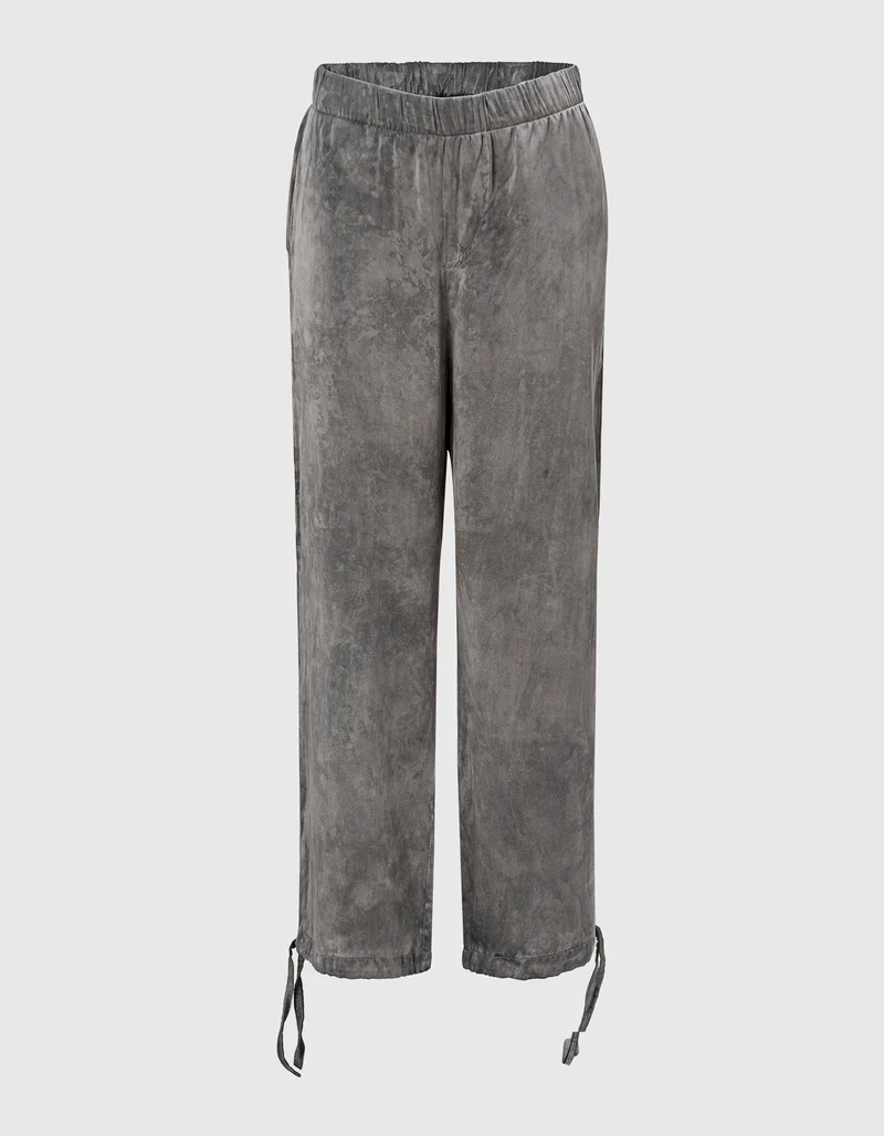 Wide-Leg Seiden-Mix Hose Faded
