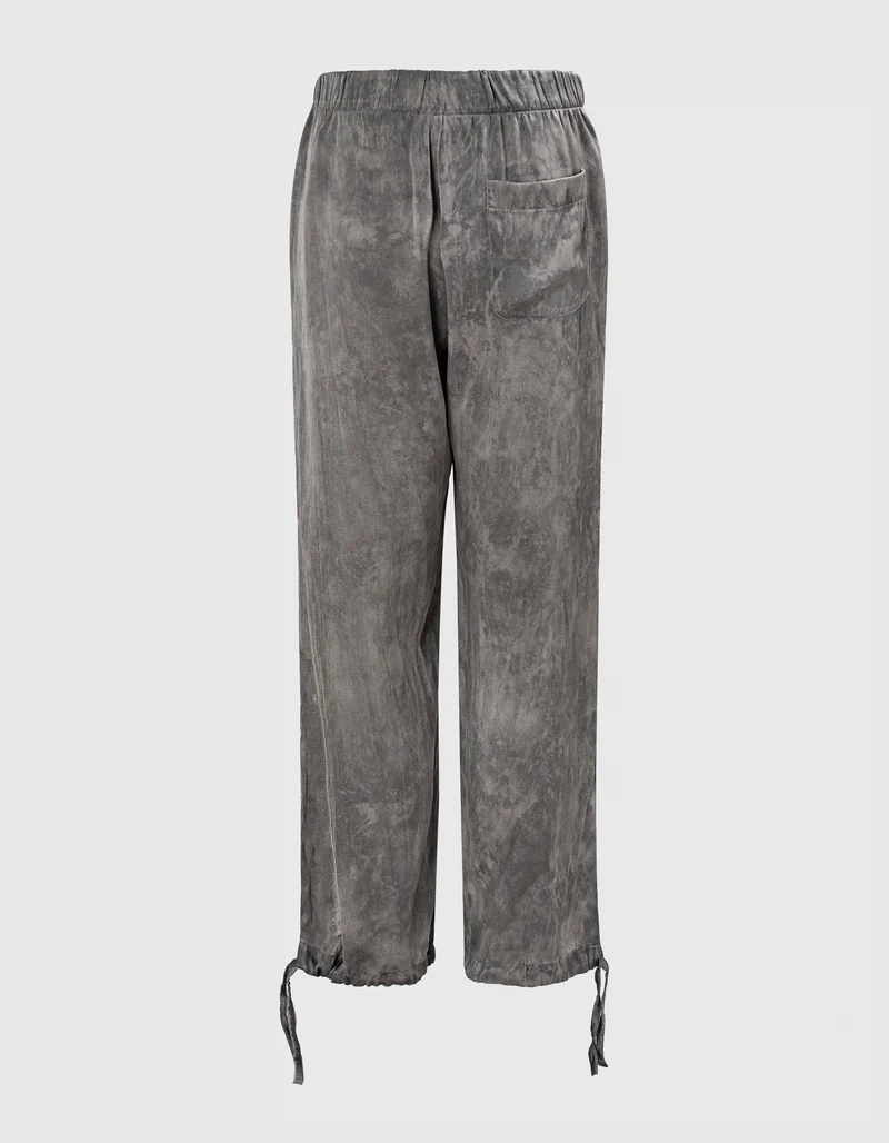 Wide-Leg Seiden-Mix Hose Faded
