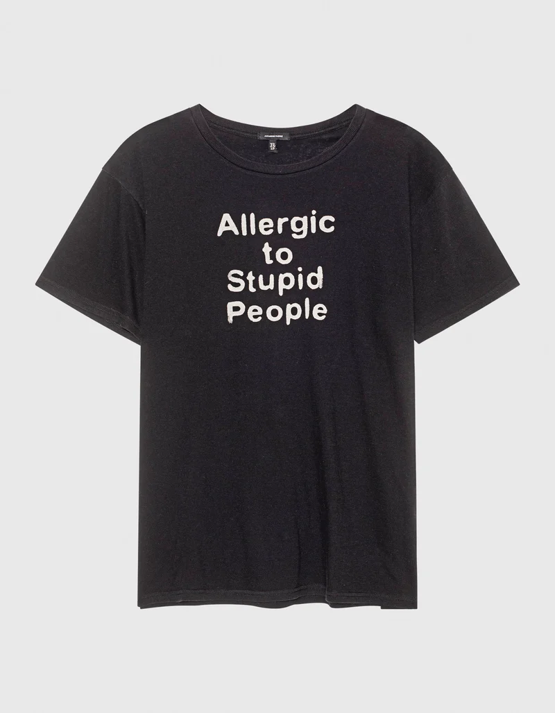 T-Shirt Allergic to Stupid mit Wording