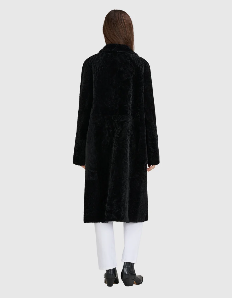 Doppelreihiger Shearling Wendemantel Golier