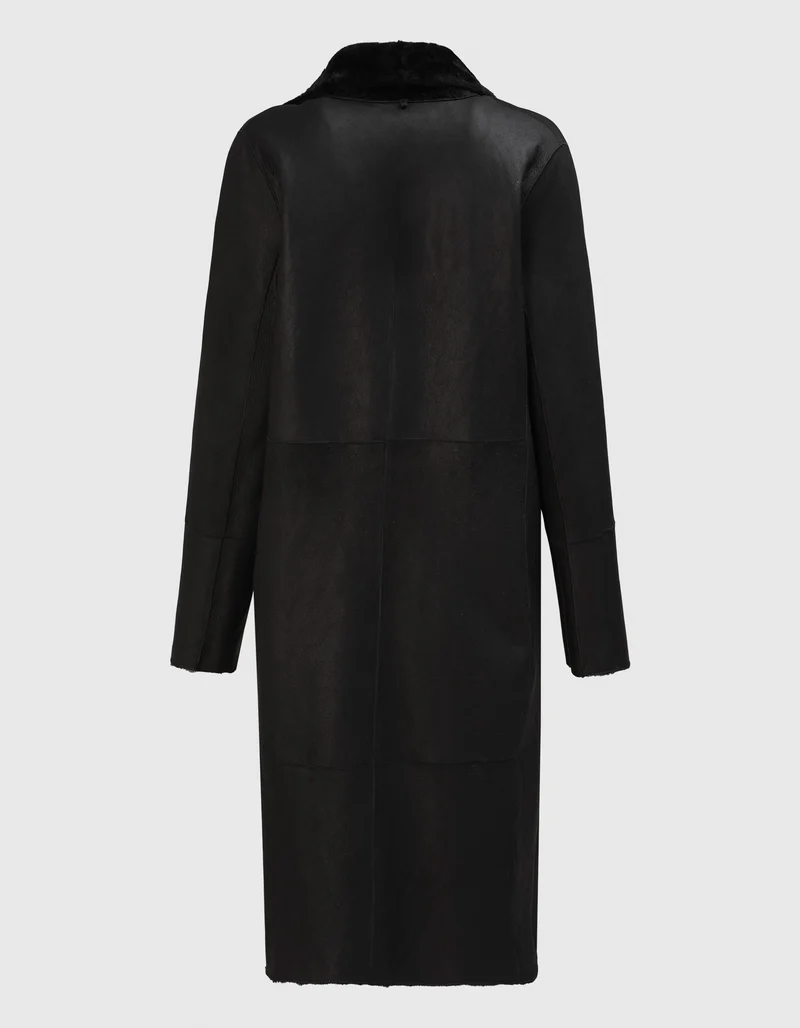 Doppelreihiger Shearling Wendemantel Golier