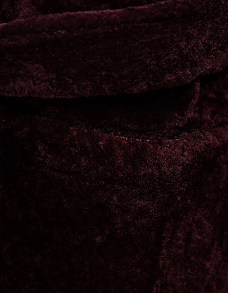 Shearling-Wende-Mantel mit Bindegürtel