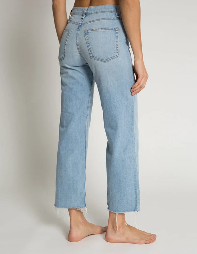 Washed-Out Jeans Crop Wide Leg