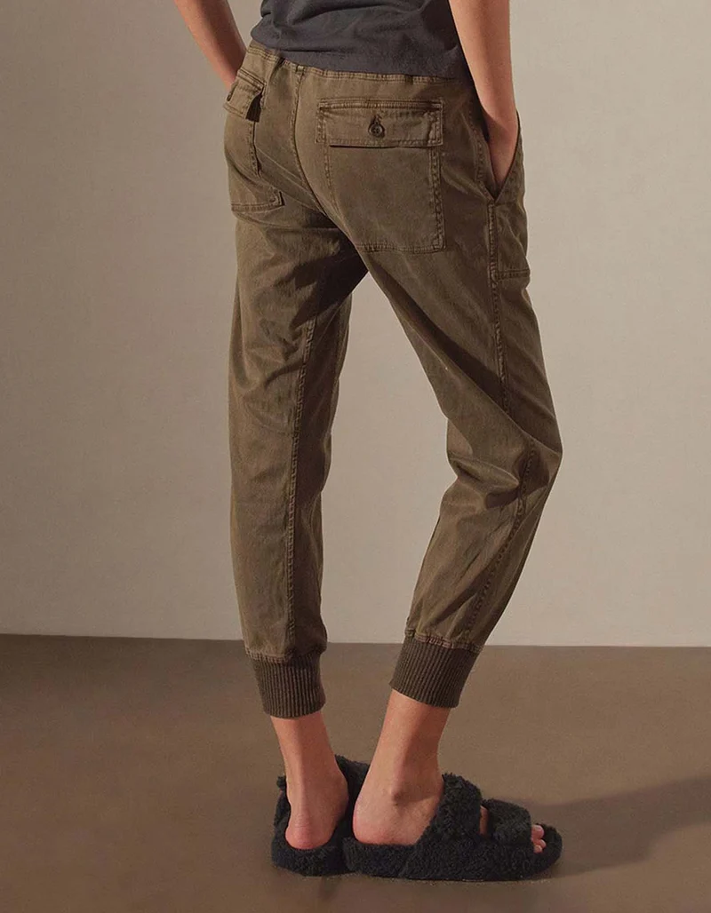 Cropped Hose Mixed Media mit elastischem Bund
