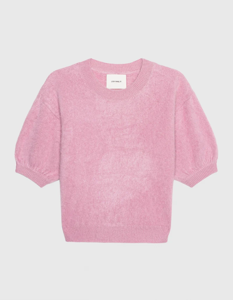 Fuzzy Kurzarm-Kaschmir-Pullover Juniper