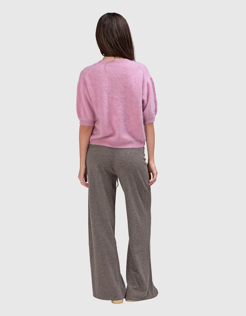 Fuzzy Kurzarm-Kaschmir-Pullover Juniper