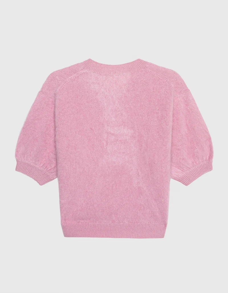 Fuzzy Kurzarm-Kaschmir-Pullover Juniper
