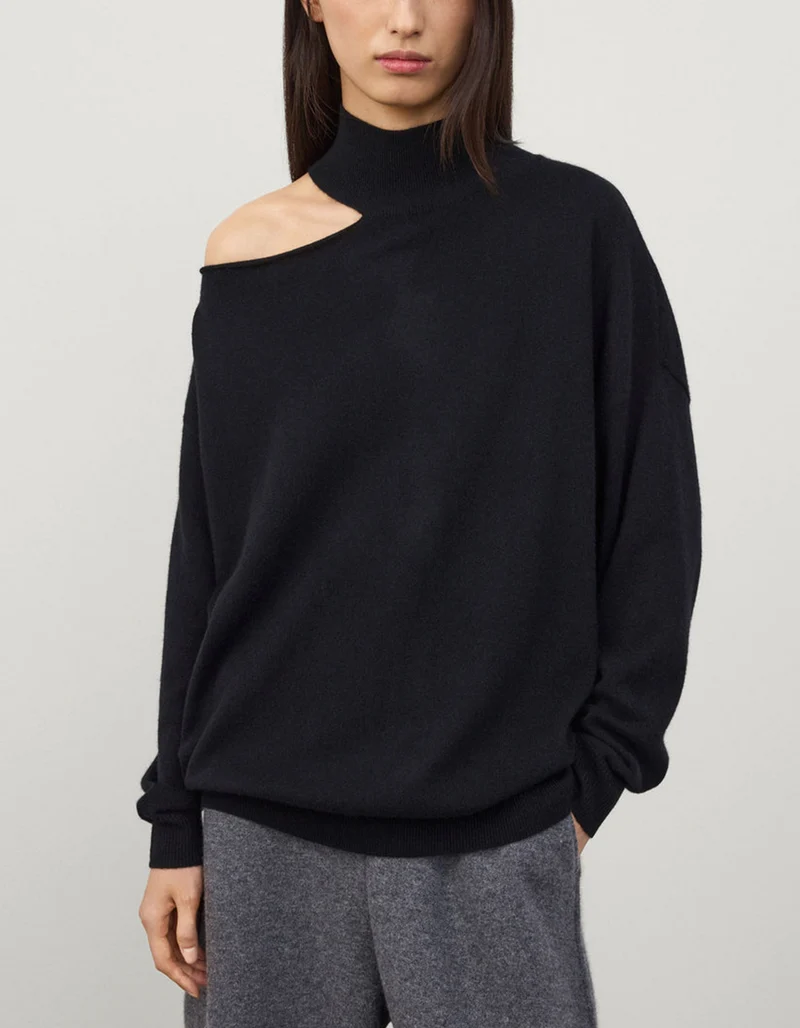 Oversize Kaschmir-Pullover Alvia mit Cut-Out