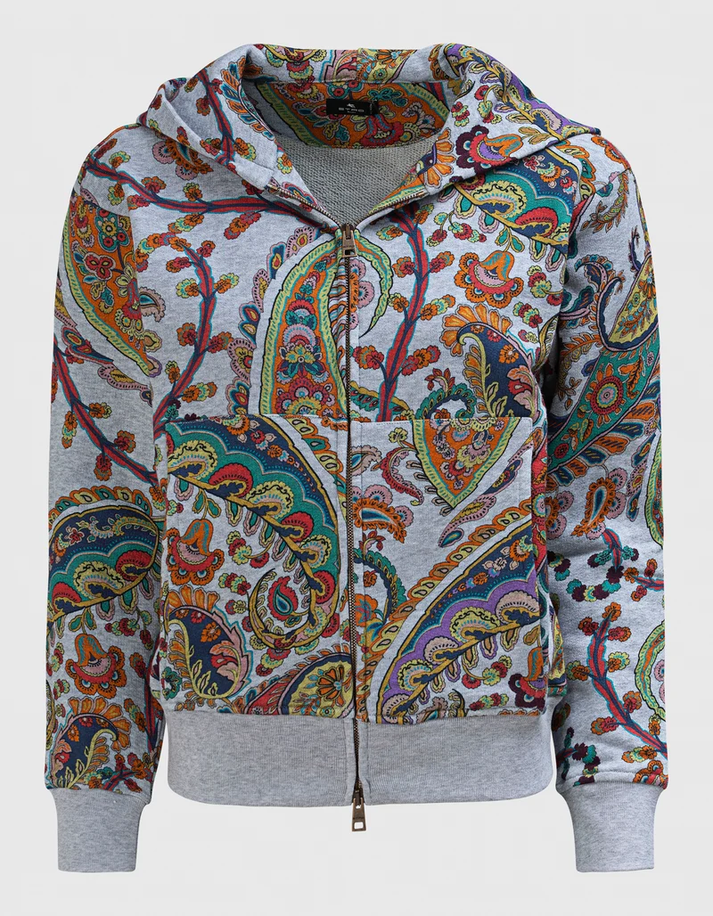 Gemusterter Zipper-Hoody Paisley