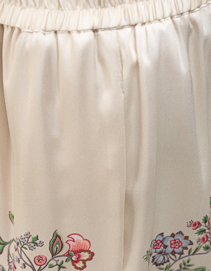 Gemusterte Wide-Leg Hose