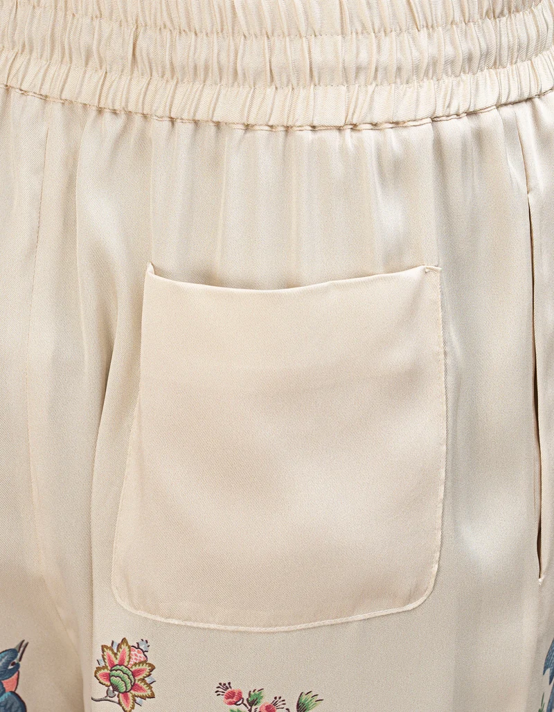 Gemusterte Wide-Leg Hose